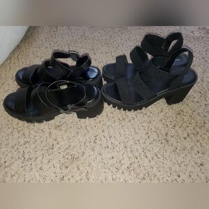 Madden Girl Black Chunky Strappy Heels